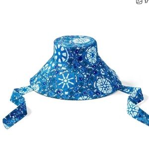 RHODE Zinnia Blue Floral Reversible Beach Hat